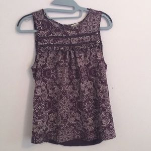 Purple and White Floral Tank Top